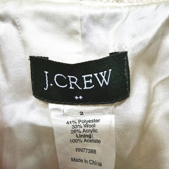 J. Crew Blazer Women's Irovy Wool Blend Button Up Ruffles Lined Size 2 - Picture 6 of 8